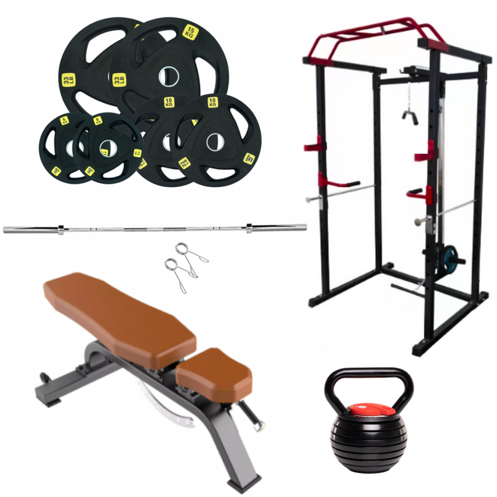 132 LB Rubber Plates - Strength Training Stack