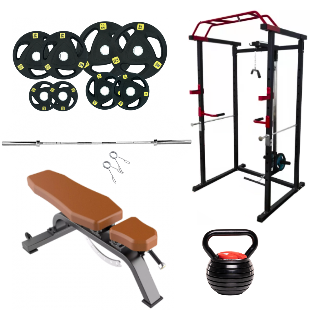 143 LB Rubber Plates - Strength Training Stack