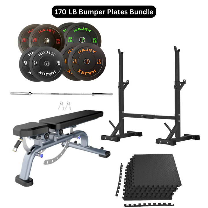 170 LB Bumper Weight Plates Set
