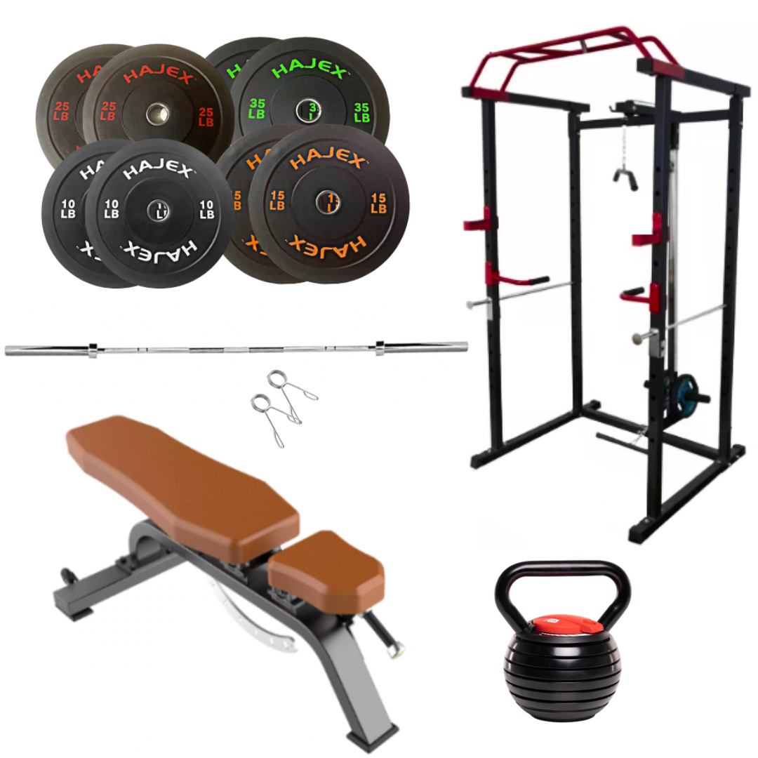 170 LB Rubber Bumper Plates - Strength Training Stack