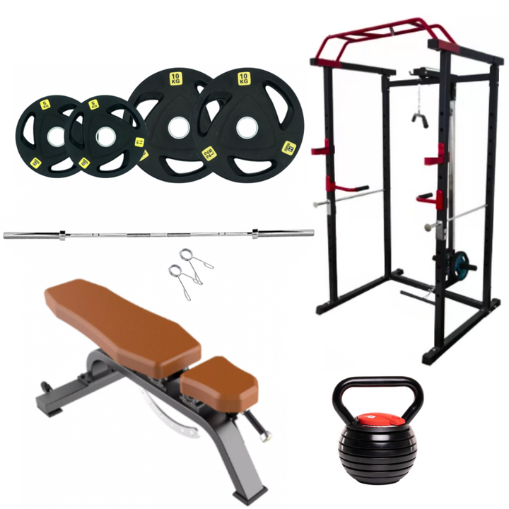 66 LB Rubber Plates - Strength Training Stack