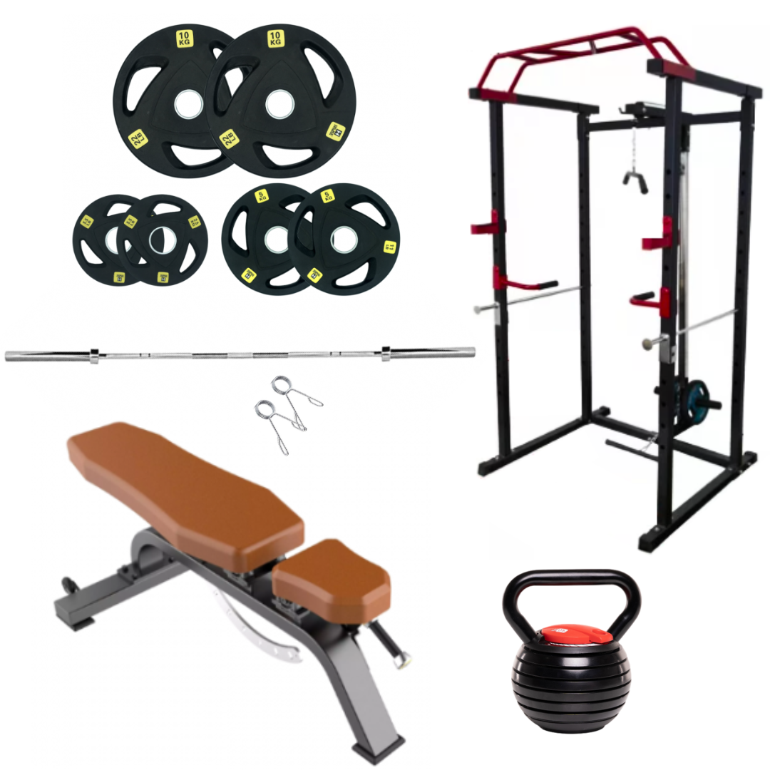 77 LB Rubber Plates - Strength Training Stack