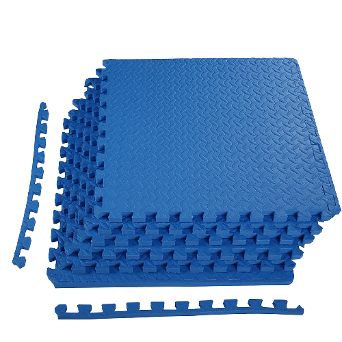 Blue Exercise Interlocking Tiles Mat