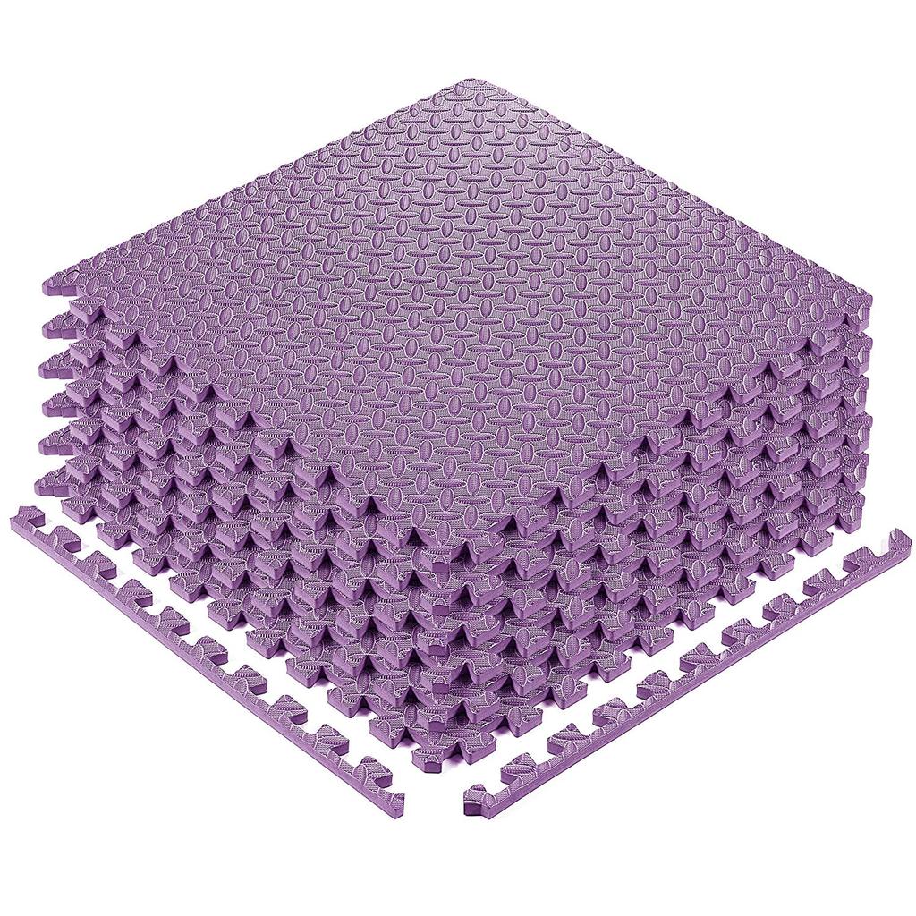 Exercise Interlocking Tiles Workout Purple Mat