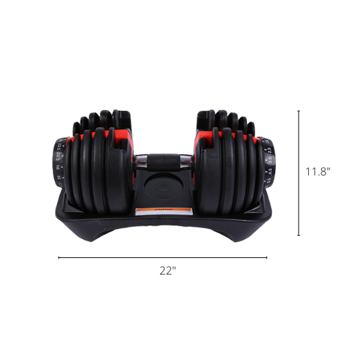 adjustable dumbbell dimenstion 52.5 lb