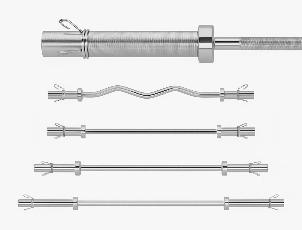 HAJEX Olympic and Standard Barbell Bars with Bearings and High Loading Capacity