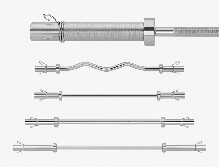 HAJEX Olympic and Standard Barbell Bars with Bearings and High Loading Capacity