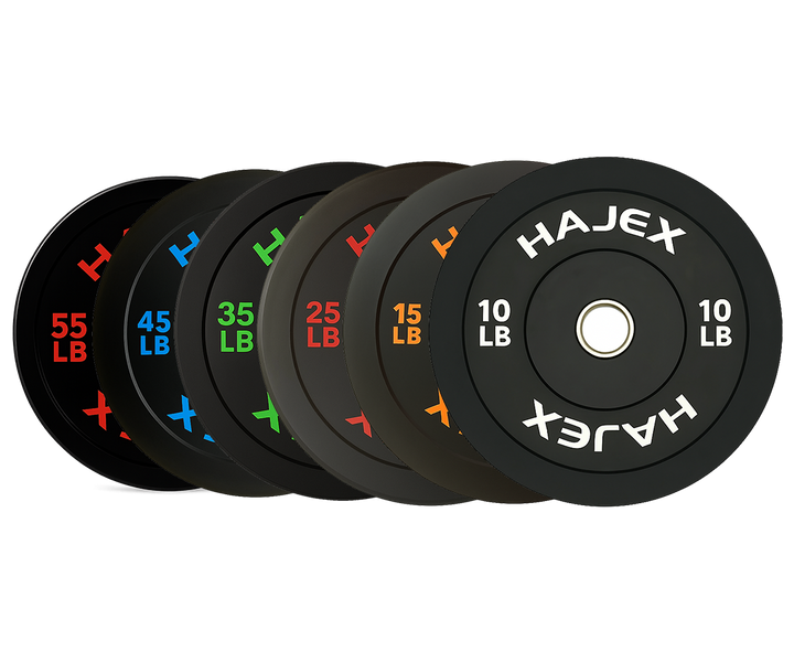 HAJEX Olympic Bumper Weight Plates - 10, 15, 25, 35, 45, 55 LB