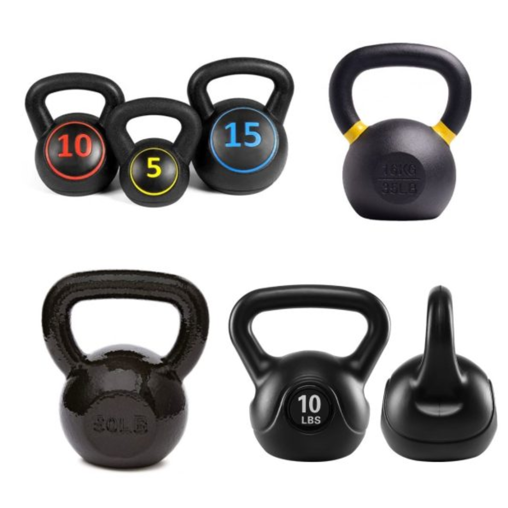 Store Kettlebell set 30 5lb 10lb 15lb 3 weights kettlebells