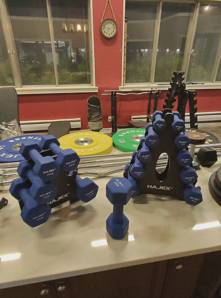 Neoprene Dumbbells Pairs & Sets With Rack