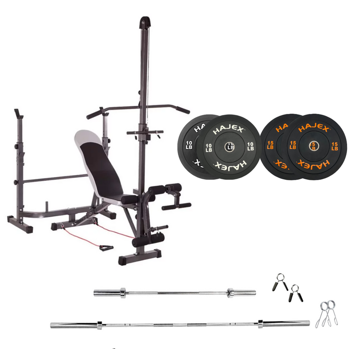 workout bench with weight plates (8)