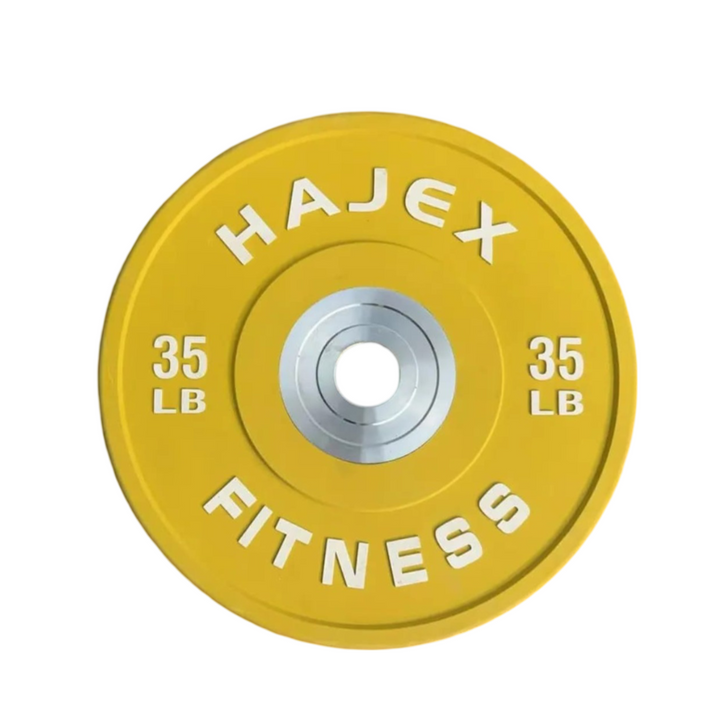 HAJEX Olympic Competition Steel Hub Bumper Plates Colored - 15, 25, 35, 45, 55 LB