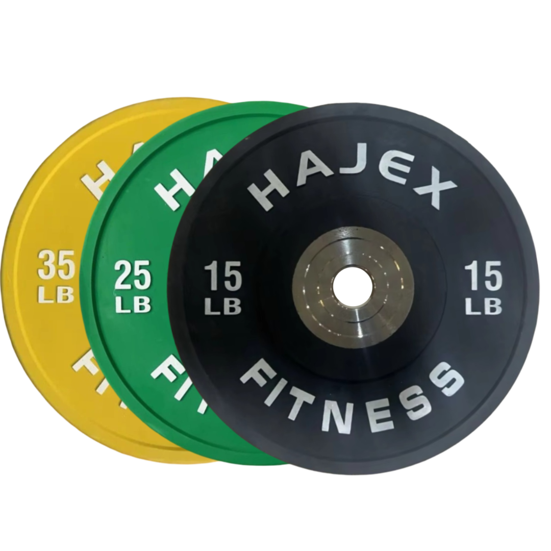 HAJEX Olympic Competition Steel Hub Bumper Plates Colored - 15, 25, 35, 45, 55 LB