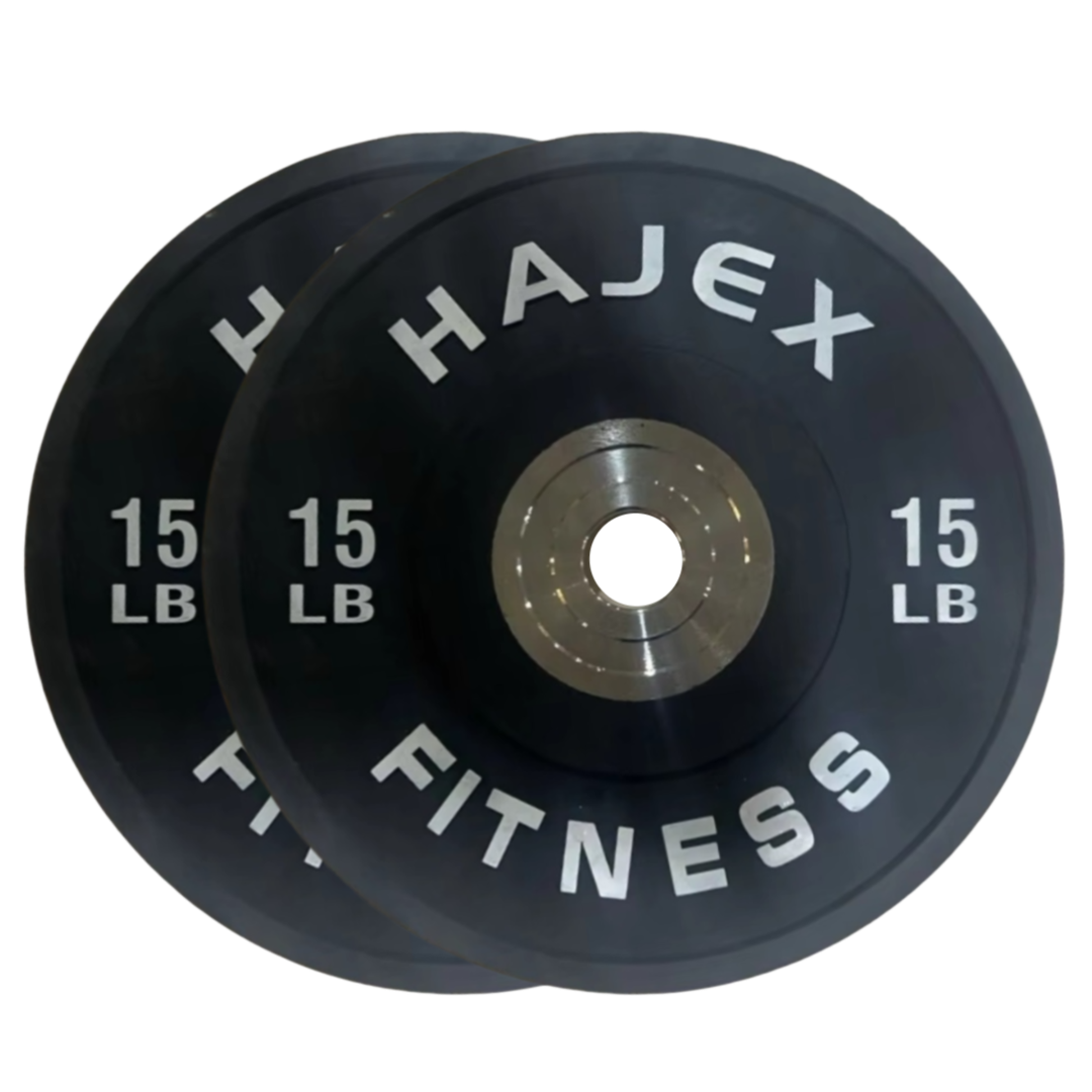 HAJEX Olympic Competition Steel Hub Bumper Plates Colored - 15, 25, 35, 45, 55 LB