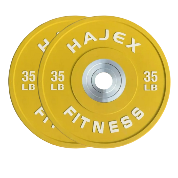 HAJEX Olympic Competition Steel Hub Bumper Plates Colored - 15, 25, 35, 45, 55 LB