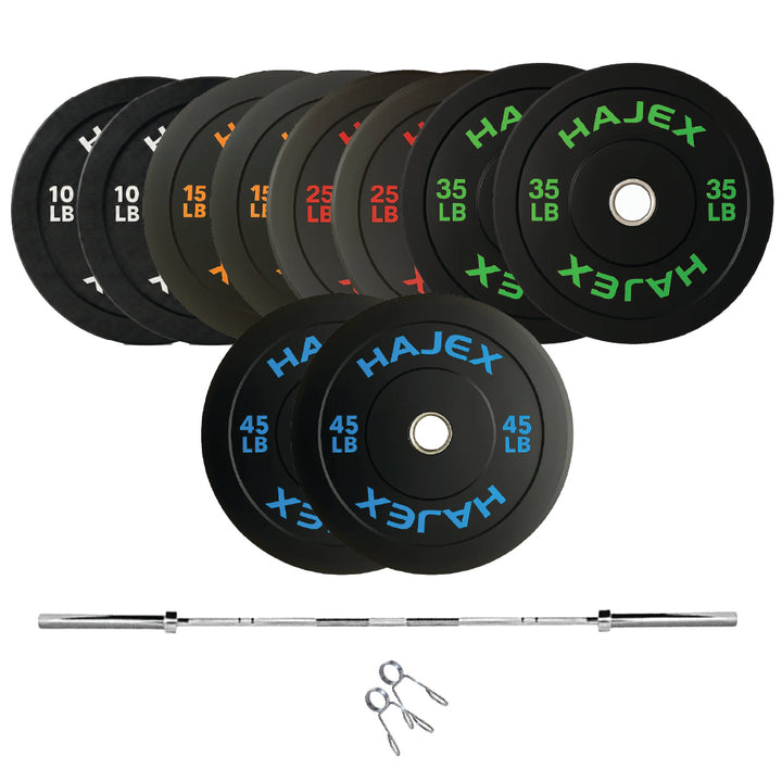 HAJEX Olympic Bumper Weight Plates - 10, 15, 25, 35, 45, 55 LB