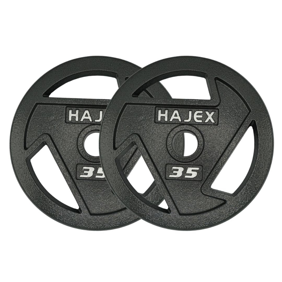 HAJEX Tri Grip Cast Iron Weight Plate Stacks with Bars 1"& 2"