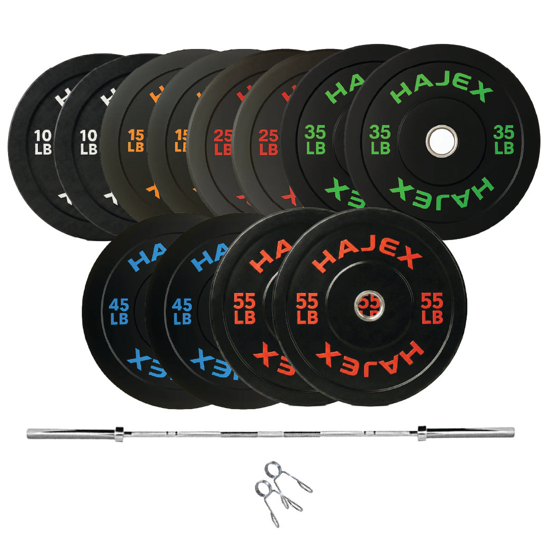 HAJEX Olympic Bumper Weight Plates - 10, 15, 25, 35, 45, 55 LB