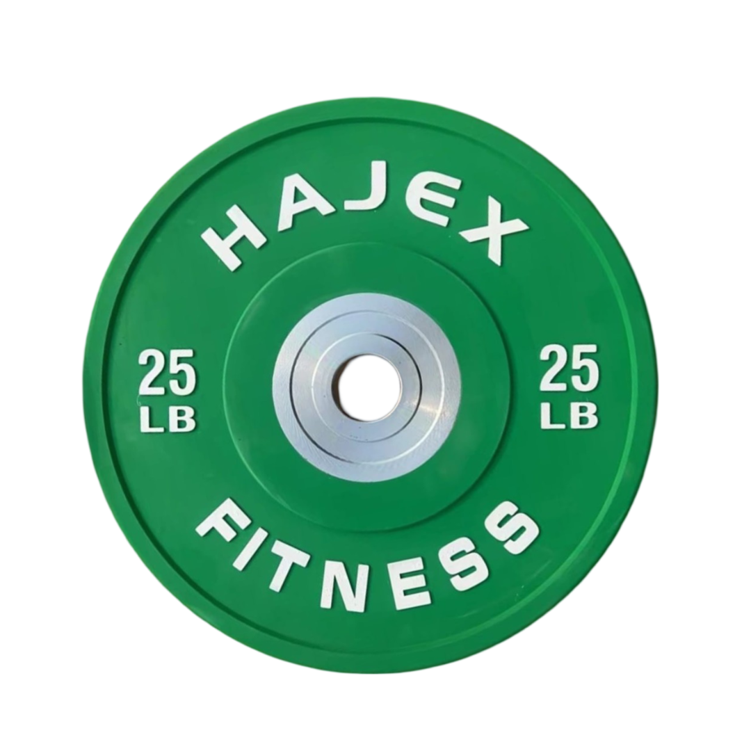 HAJEX Olympic Competition Steel Hub Bumper Plates Colored - 15, 25, 35, 45, 55 LB