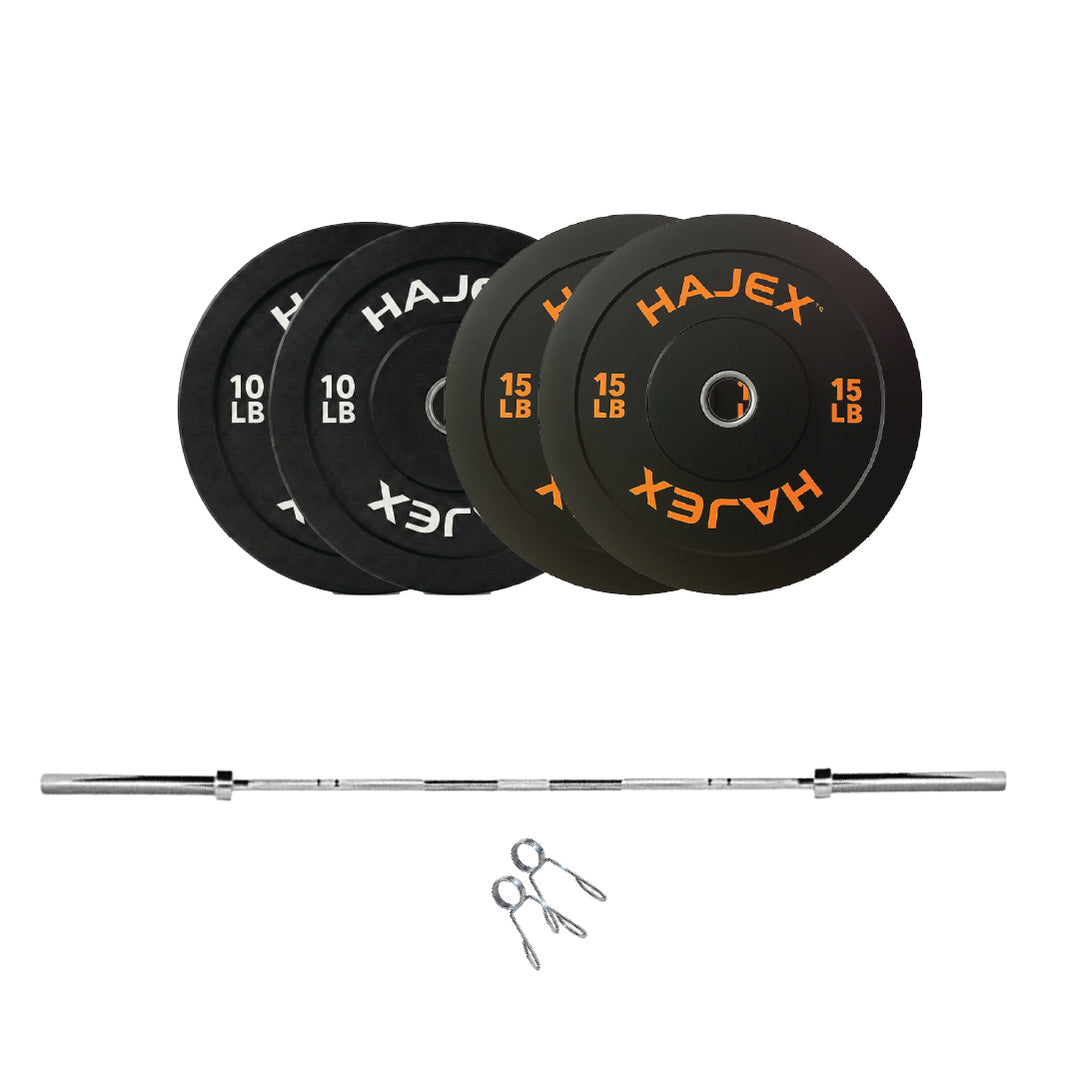 HAJEX Olympic Bumper Weight Plates - 10, 15, 25, 35, 45, 55 LB