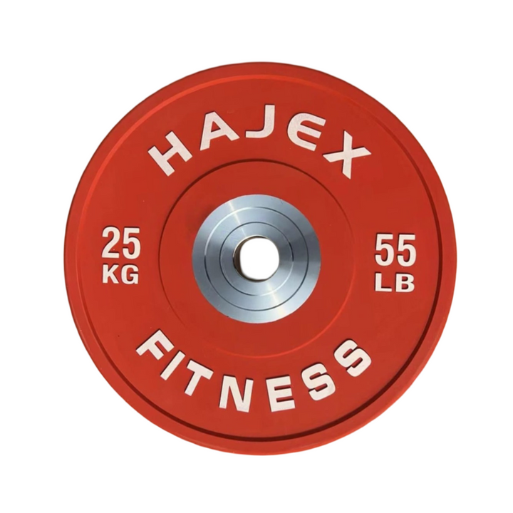 HAJEX Olympic Competition Steel Hub Bumper Plates Colored - 15, 25, 35, 45, 55 LB