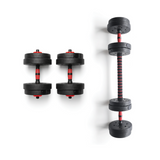HAJEX 2-in-1 adjustable dumbbell set with barbell connector