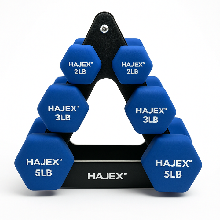 Neoprene Dumbbells' Sets With Rack