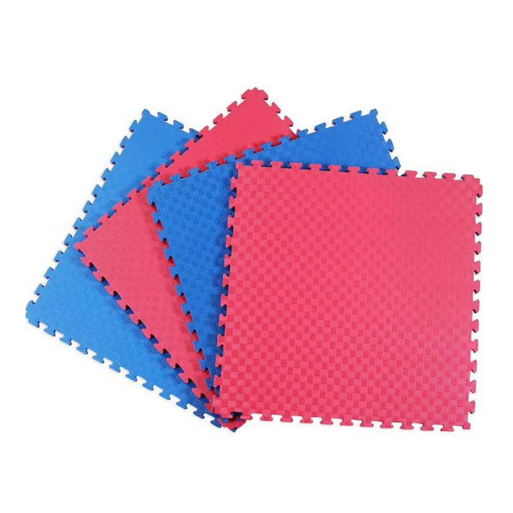 Double Layer Interlocking Sports Mat_Tile Red Blue