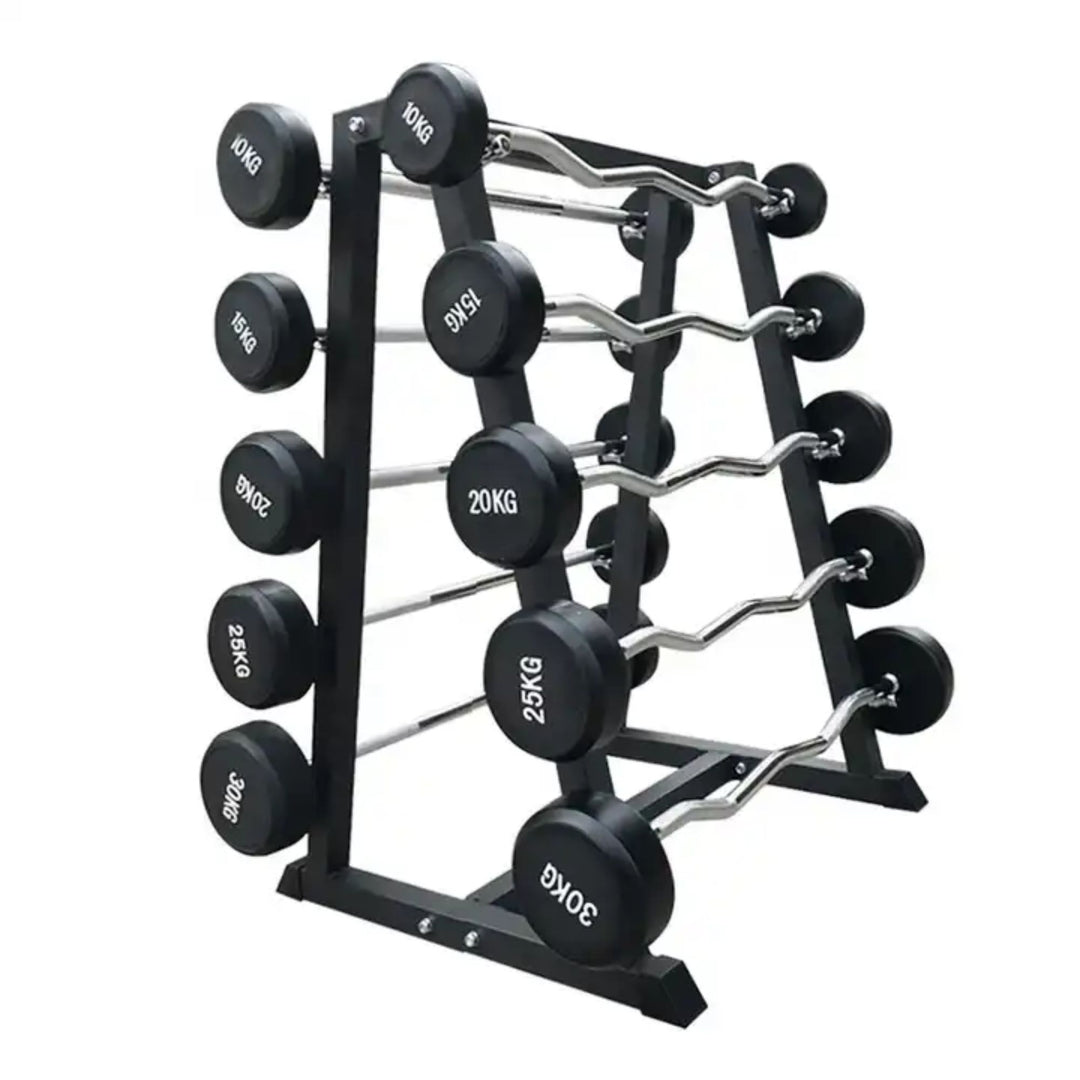 Fixed Weight Barbells Set - Straight and EZ Curl Bars (3)
