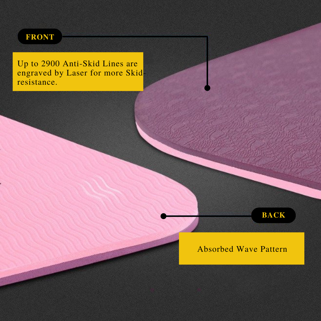 Front and Back of TPE Yoga Mat Design 6mm Double color