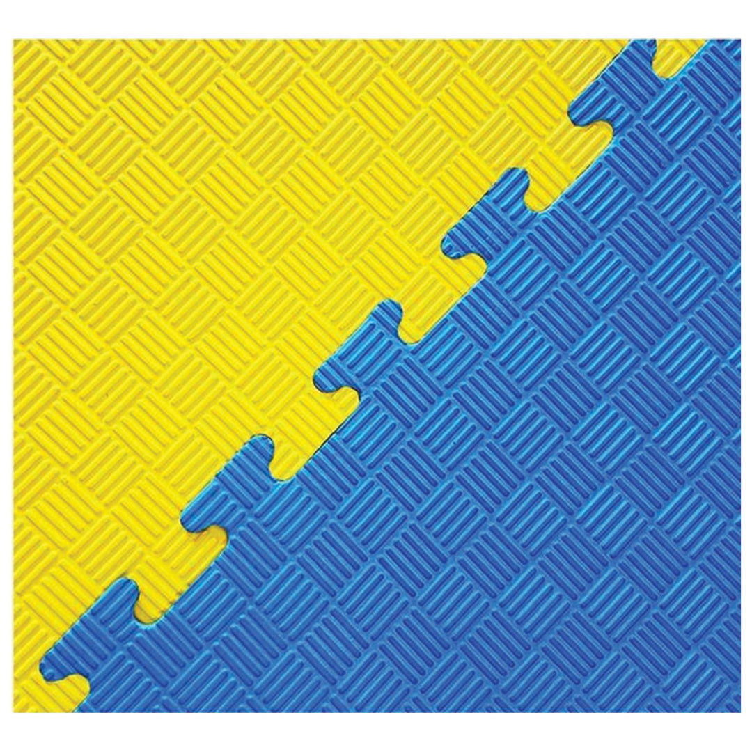 HAJEX Yellow Blue Double Layer Interlocking Sports Mat_Tile Perfect Thickness