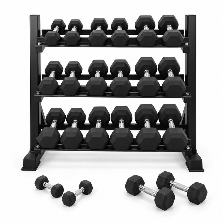 HAJEX Rubber Hex Dumbbells in Canada (2.5 to 150 LB) - Performance Series