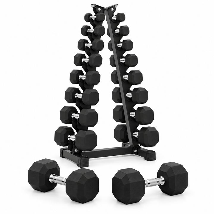 HAJEX Rubber Hex Dumbbells in Canada (2.5 to 150 LB) - Performance Series