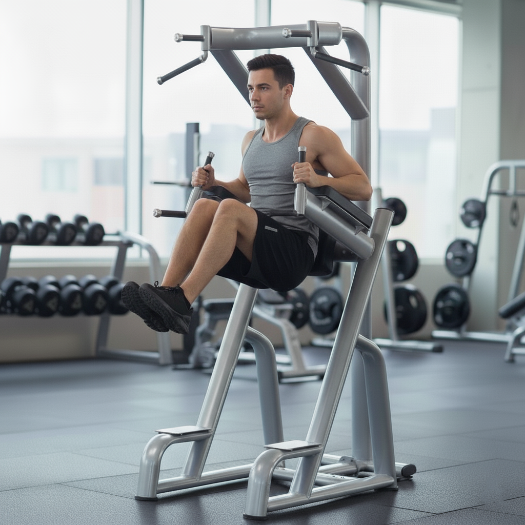 Knee Up Chin Up and Pull Up Machine 460 LB Commercial