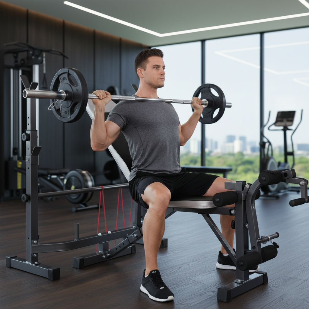 Load Pull Bench Weight Lifting Bench with Lat Pulldown Pulley & Scott Bench (LHG S – HAJEX