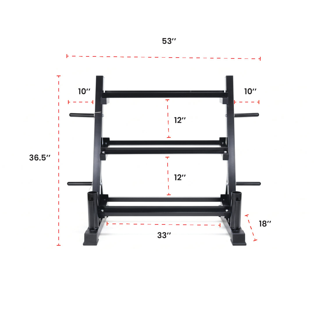 Steel Dumbbell Racks Vertical & Horizontal (3, 6, 8, 10 Levels)