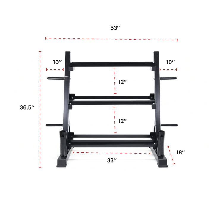 Steel Dumbbell Racks Vertical & Horizontal (3, 6, 8, 10 Levels)
