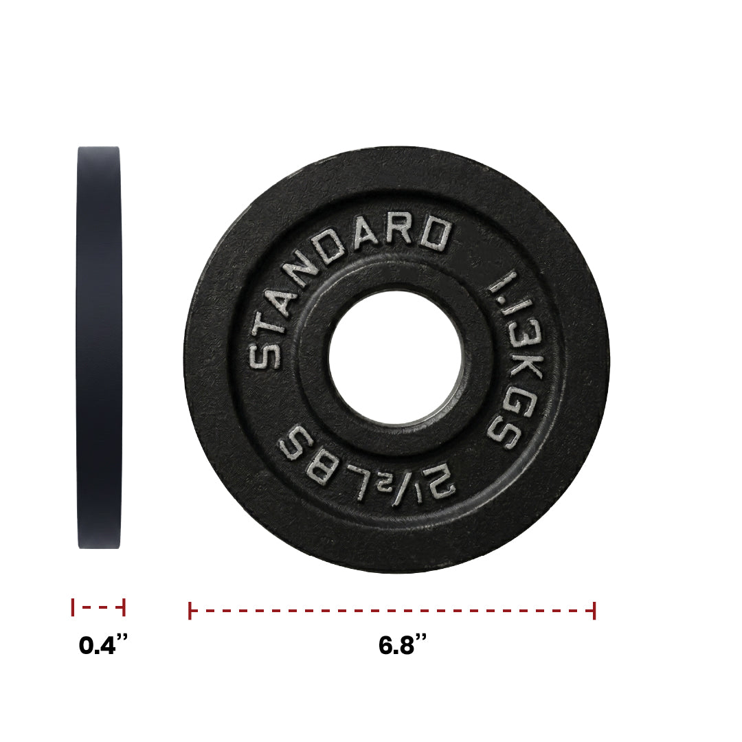 Cast Iron Weight Plates - Standard, Olympic in LBs, KGs