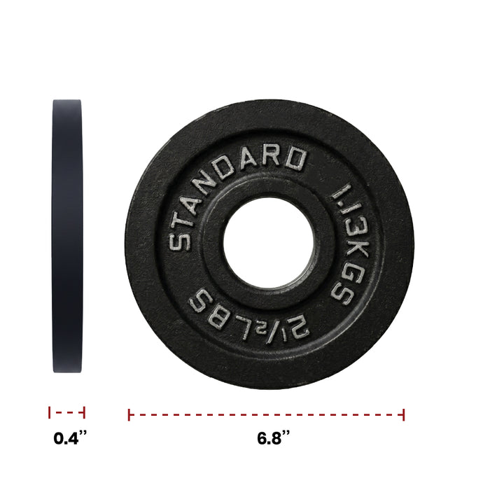 Cast Iron Weight Plates - Standard, Olympic in LBs, KGs