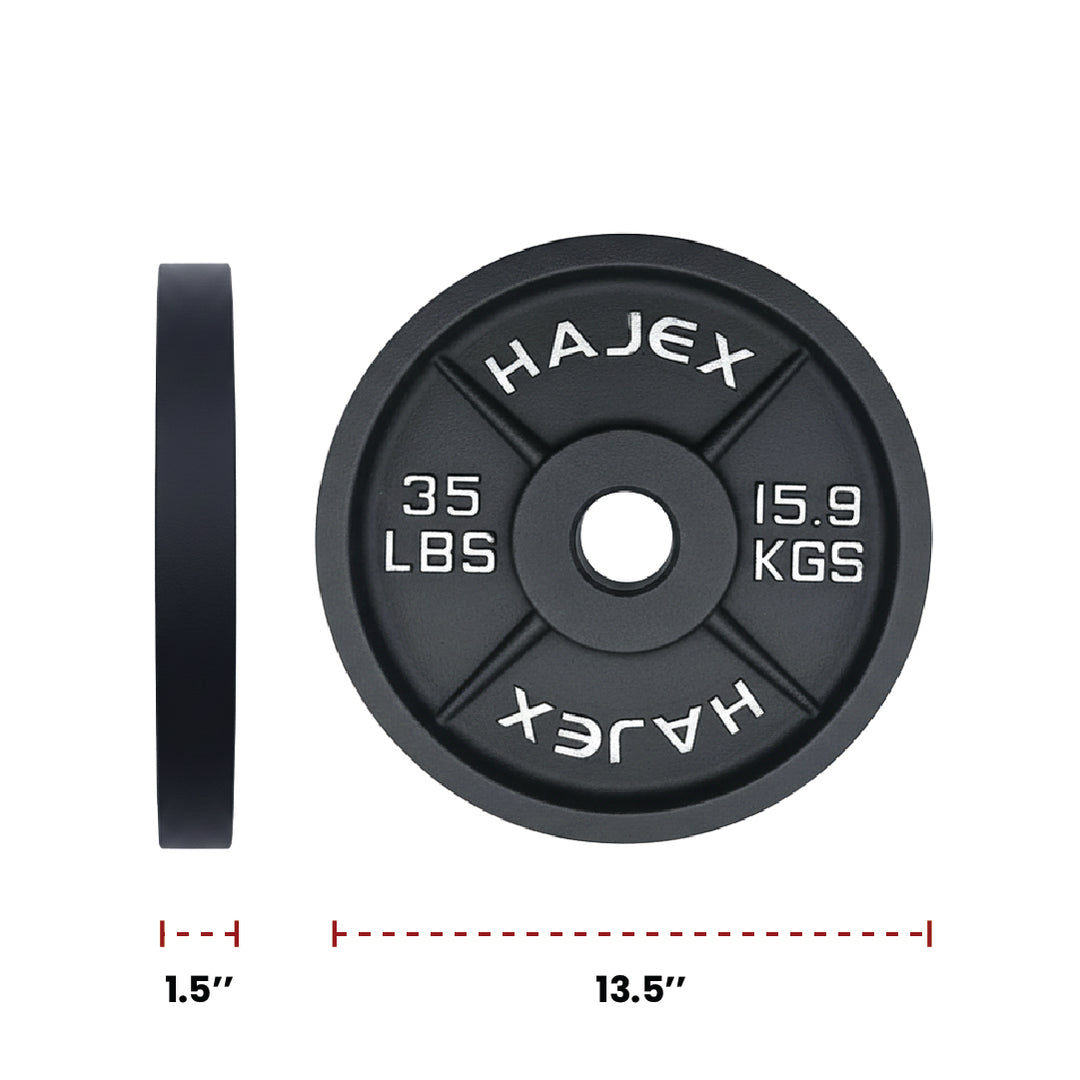 Cast Iron Weight Plates - Standard, Olympic in LBs, KGs