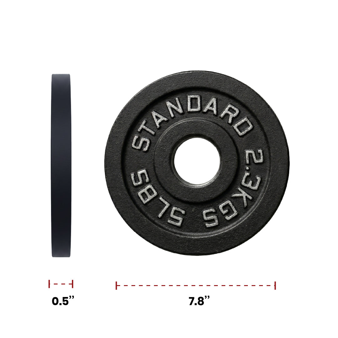 Cast Iron Weight Plates - Standard, Olympic in LBs, KGs