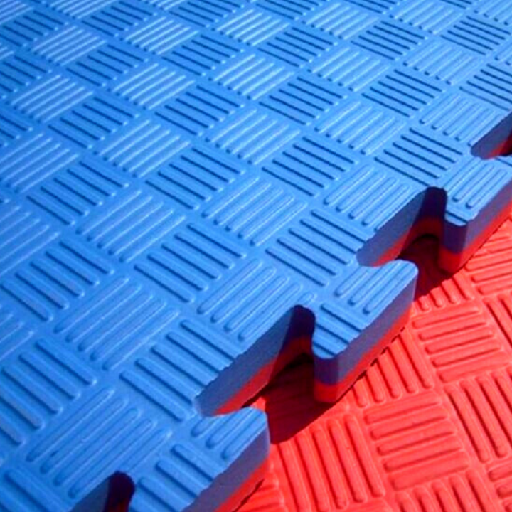 eva foam mat tiles blue and red