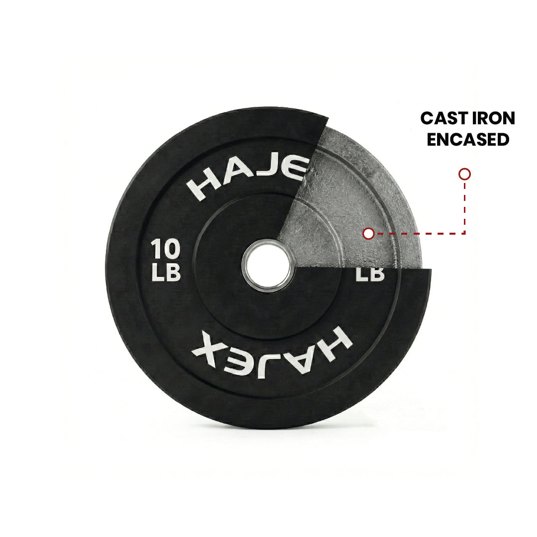 HAJEX Olympic Bumper Weight Plates - 10, 15, 25, 35, 45, 55 LB