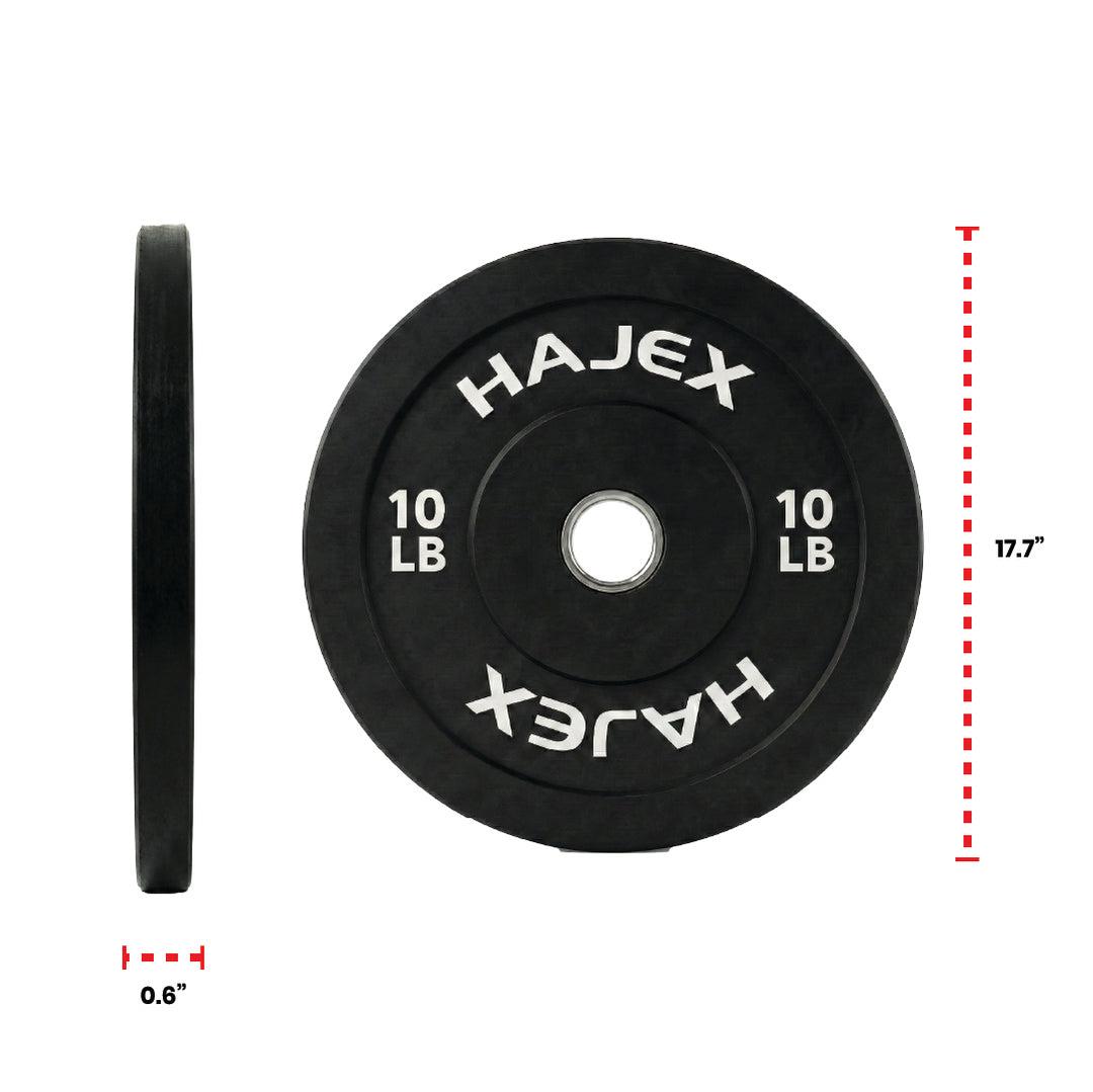 HAJEX Olympic Bumper Weight Plates - 10, 15, 25, 35, 45, 55 LB