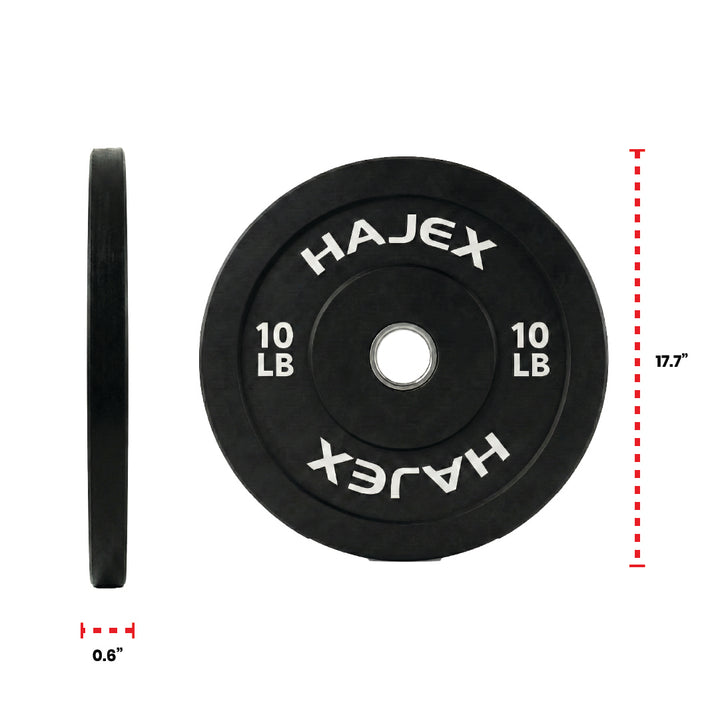 HAJEX Olympic Bumper Weight Plates - 10, 15, 25, 35, 45, 55 LB