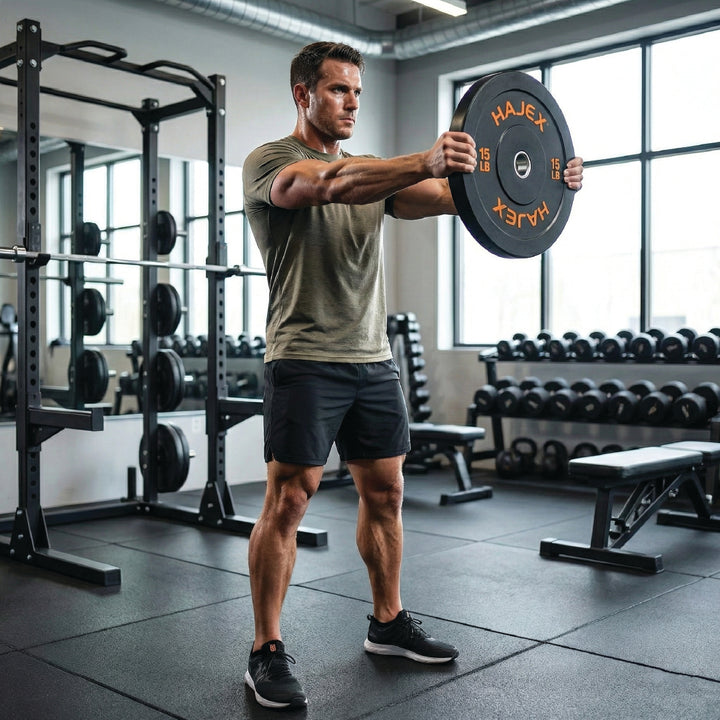 HAJEX Olympic Bumper Weight Plates - 10, 15, 25, 35, 45, 55 LB