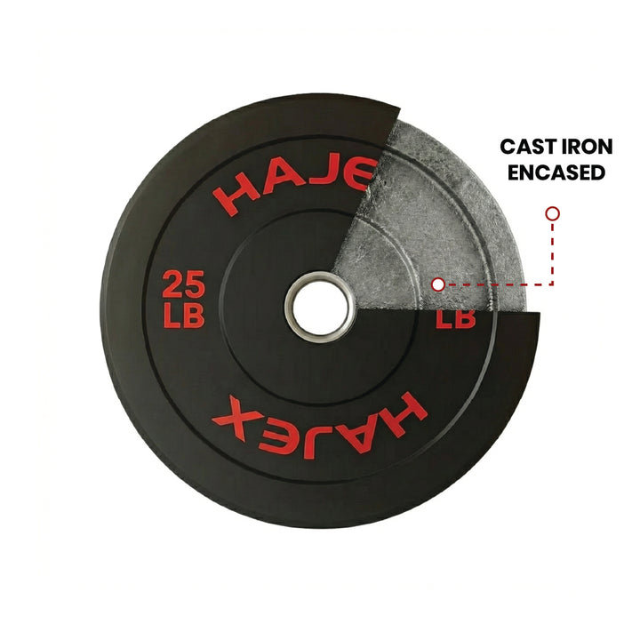 HAJEX Olympic Bumper Weight Plates - 10, 15, 25, 35, 45, 55 LB
