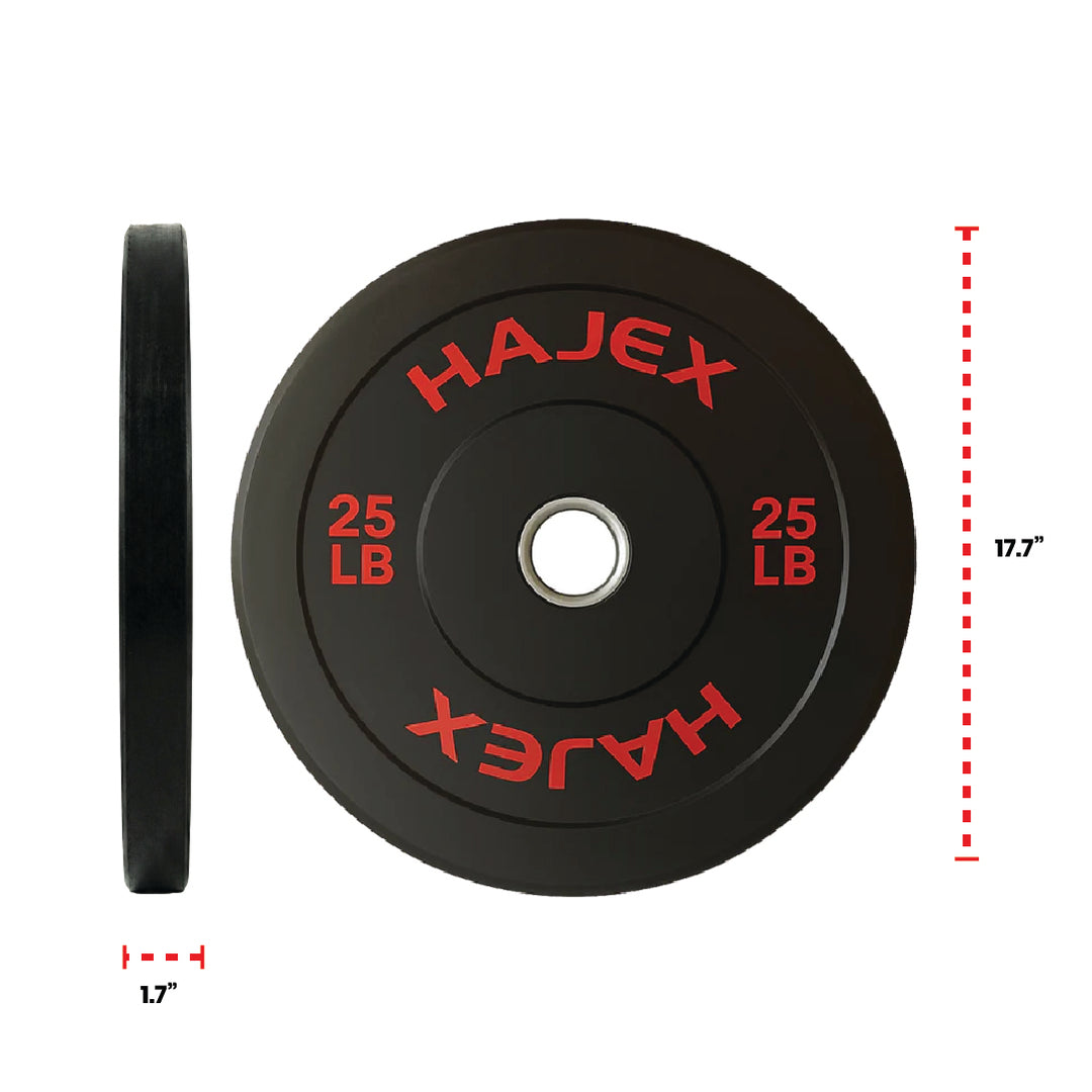 HAJEX Olympic Bumper Weight Plates - 10, 15, 25, 35, 45, 55 LB
