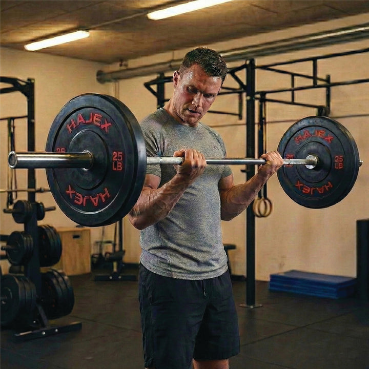 HAJEX Olympic Bumper Weight Plates - 10, 15, 25, 35, 45, 55 LB