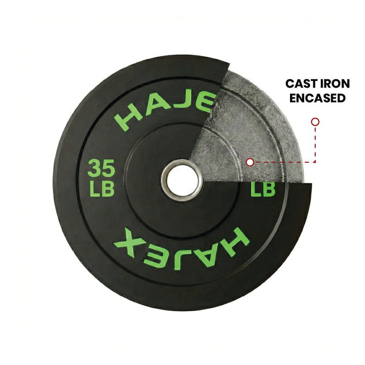 HAJEX Olympic Bumper Weight Plates - 10, 15, 25, 35, 45, 55 LB